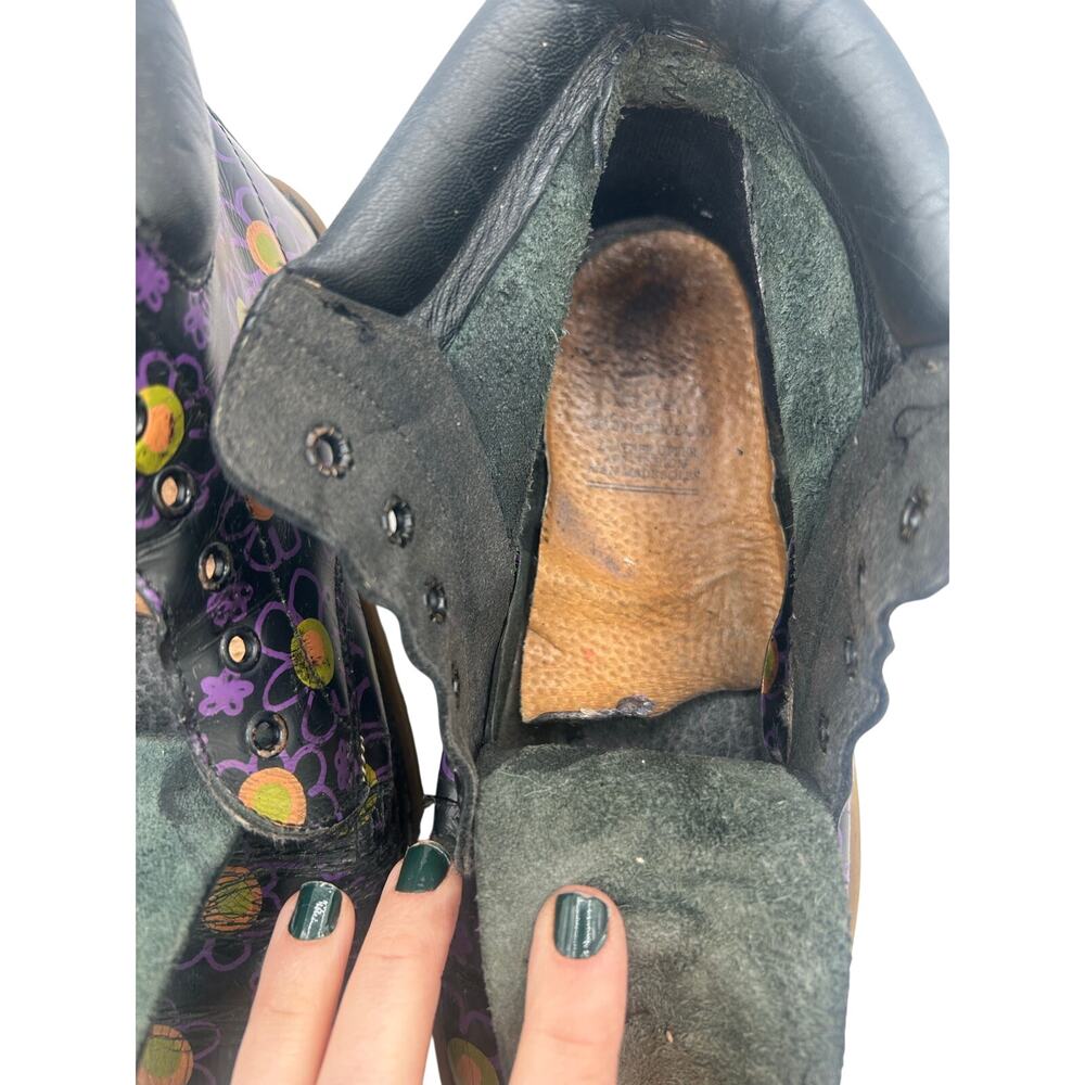 Rare Vintage Made in England Dr. Martens boots bold retro floral Print SZ 8 Y2k - Picture 10 of 11